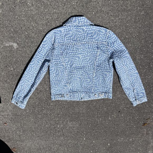 Levis Trucker Jacket Womens Small Denim Button Up Checkered New With Tags - Picture 3 of 11